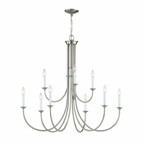 Thomas Meadowview 36'' Wide 9-Light Chandelier - Brushed Nickel CN340922